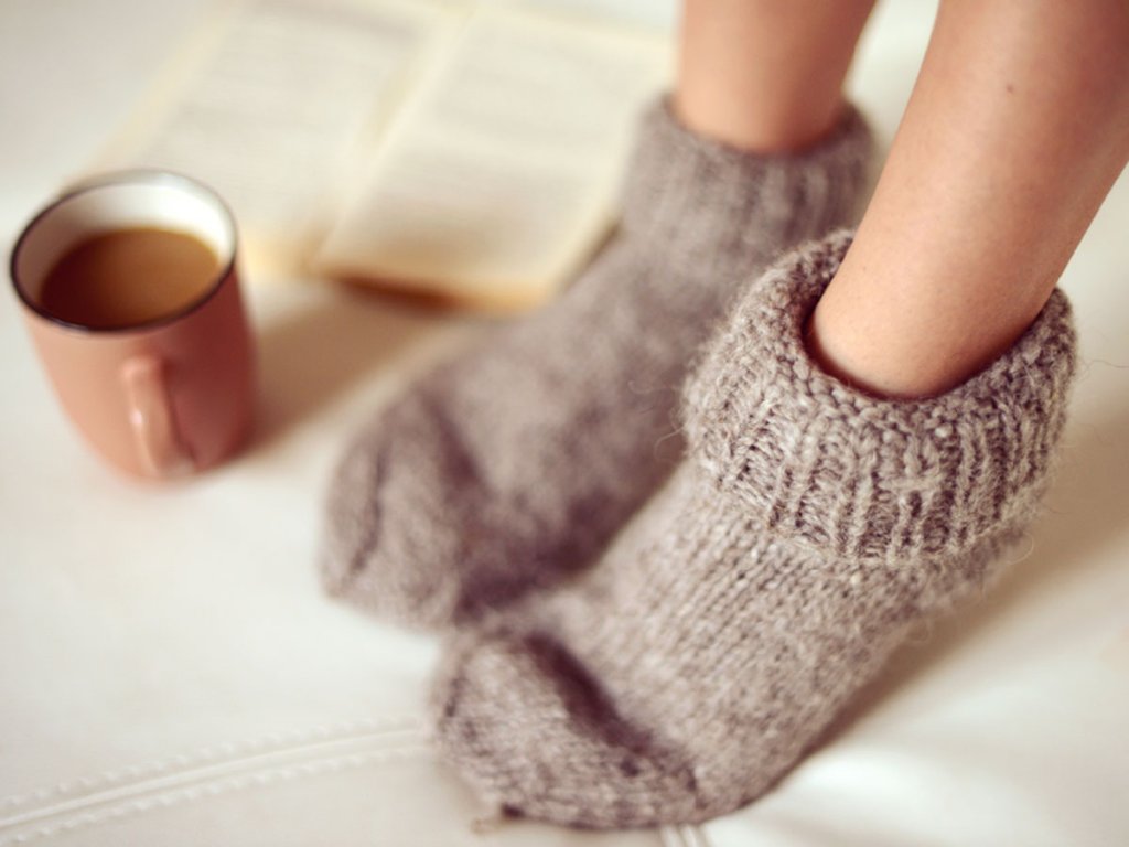 cold winter feet in socks