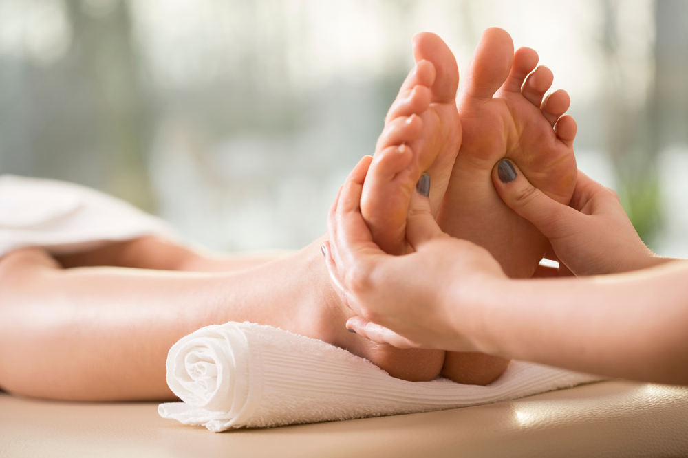 Feet Getting a Massage