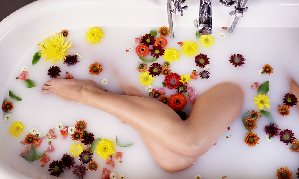 Flower Milk Bath For Legs And Feet